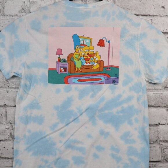 The Simpson's Character Graphic Blue Tie Dye SZ XL Unisex Short Sleeve T-Shirt - Picture 6 of 9